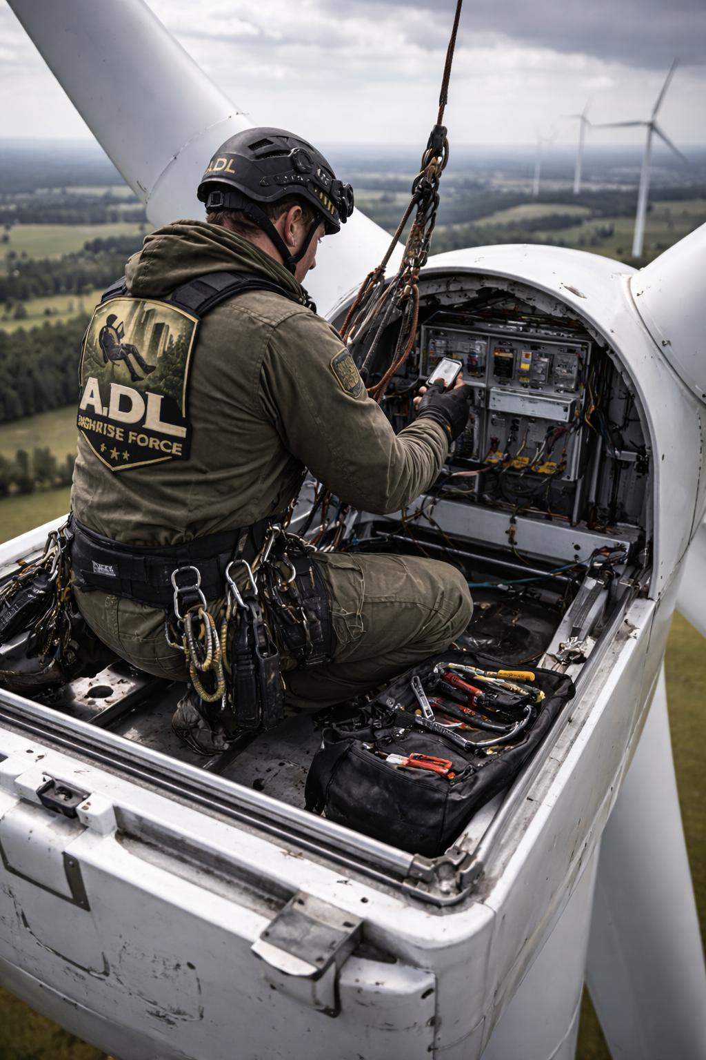 Industrieklettern an Windkraftanlage